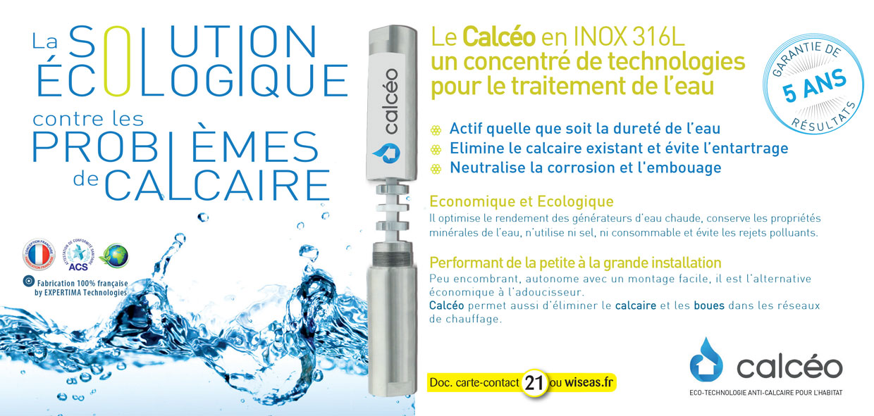Traitement de l'eau Calcéo en inox 316 L